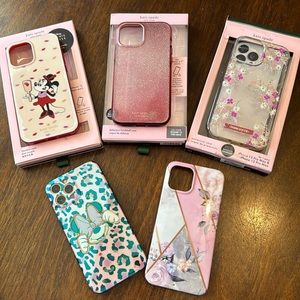 Apple iPhone 12 Pro Max lot of Kate Spade Minnie Mouse Floral Pink cases GUC